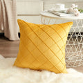 Yellow Plaid Sofa Pillowcase by Axyaa: Chic Living Room Cushion Cover 45x45