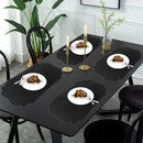 Axyaa Black Irregular Imitation Leather Placemats for Dining Table_representation