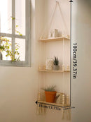 Rustic Wood Wall Hanging Shelves Plant Floating Shelf for Bedroom Living Room Home Decor by Axyaa.