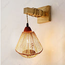 Axyaa LED Rattan Bamboo Wall Lamp for Living Room, Bedroom, and Corridor