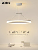 Axya Modern Circular Chandelier Black White Hanging Light for Indoor Decor