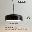 Axyaa Aluminum Pendant Light 35/48/60cm Black White Round Lamp E27