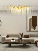 Axyaa Modern Luxury Crystal Chandelier LED Pendant Lights Glass Lighting