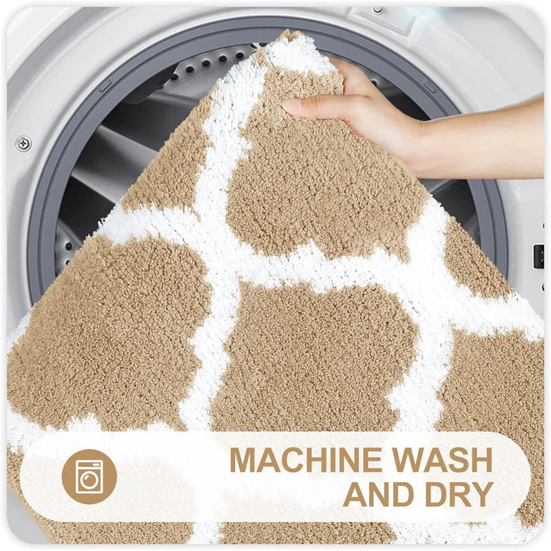Axyaa Plush Microfiber Bath Mat: Super Absorbent, Non-Slip, Luxurious Carpet