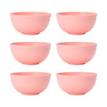 Axyaa Pink Plastic Cereal Bowls - Set of 4/6/8, Reusable for Home & Outdoor Dining