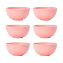 Axyaa Pink Plastic Cereal Bowls - Set of 4/6/8, Reusable for Home & Outdoor Dining