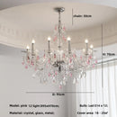 Axyaa French Blue Crystal Chandelier: Luxury Glass E14 Pendant Light, Romantic Living Room Decor