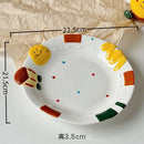 Axyaa Fish Plate Set | Ceramic Salad Dessert Soup Rice Bowl Tableware