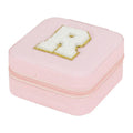 Axyaa Sequin Letter Jewelry Box with Mirror - Cute Portable Organizer Gift