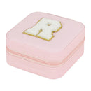 Axyaa Sequin Letter Jewelry Box with Mirror - Cute Portable Organizer Gift