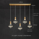 Modern Crystal Pendant Light by Axyaa: Height Adjustable Hanging Fixture for Kitchen, Dining, Living, Bedroom