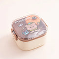 Axyaa Cartoon Kids Stainless Steel Lunch Box Spoon Bento Container