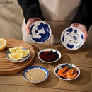 Axyaa Creative Cat Pattern Ceramic Seasoning Dish - Cute Appetizer Plate for Molecular Cooking