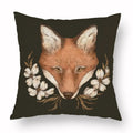 Axyaa Retro Flower Fox Pillowcase in Peach Skin Velvet.