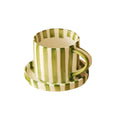 Axyaa Hand-painted Japanese Style Ceramic Mug Set, Vintage Striped Coffee Cup with Saucer