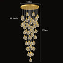 Axyaa Crystal Chandelier Stair Pendant Living Room Interior Lighting