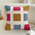 Axyaa Beige Colorful Tufted Cushion Cover for Living Room Bedroom Sofa