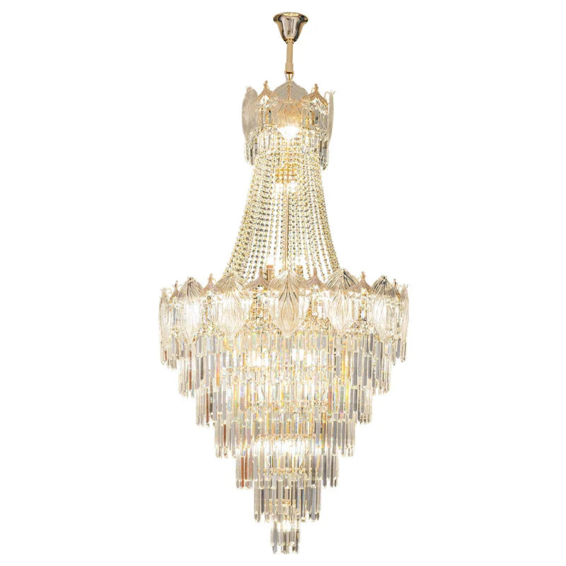 Axyaa Duplex Crystal Chandelier for Livingroom, Hotel, and Villa