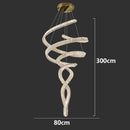 Axyaa Crystal Chandelier Stair Pendant Lamp Living Room Pendant Lights - Interior Lighting