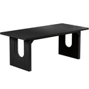 Axyaa 71" Modern Wood Dining Table for 6, Rectangular Kitchen Dinner Table with Pedestal Base