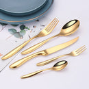 Axyaa Gold Stainless Steel Cutlery Set - Knife Fork Spoon Flatware