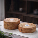 Axyaa Handwoven Rattan Storage Box Tea Food Container Organiser.