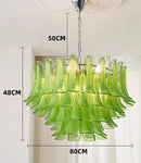 Axyaa Glass Petal Chandelier: Modern Luxury Pendant for Dining Living Bedroom