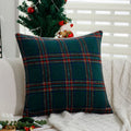 Axyaa Red/Green Plaid Cushion Cover 30x50cm for Christmas Home Decoration
