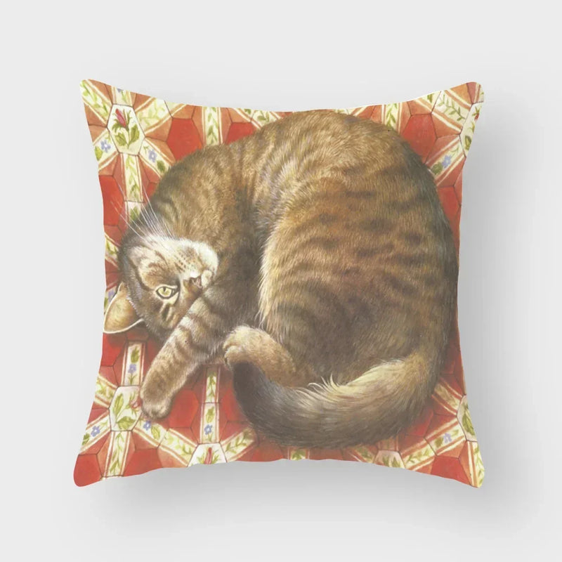 Axyaa Cat Print Pillowcase 45*45cm