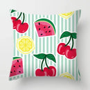 Axyaa Tropical Fruits Cushion Cover Watermelon Pineapple Decorative Pillow Case