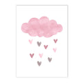 Pink Heart Cloud Custom Name Canvas Print by Axyaa - Nursery Wall Art for Girls