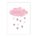 Pink Heart Cloud Custom Name Canvas Print by Axyaa - Nursery Wall Art for Girls