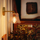 Axyaa Glass LED Wall Lamps - Vintage Japanese Style, Copper Arm, Small Bell Design
