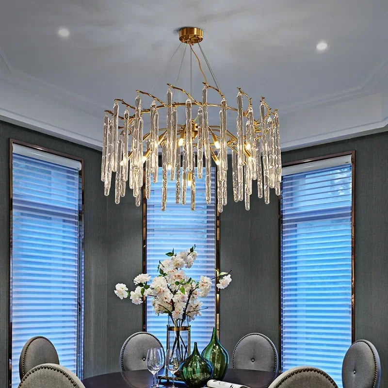 Axyaa Nordic Luxury Crystal Ceiling Lamps for Modern Interior Lighting