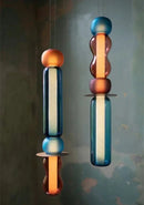 Axyaa Stained Glass Pendant Lamps LED - Creative Lighting Fixtures for Bar, Restaurant, Bedroom