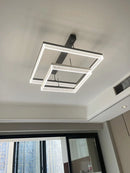 Axyaa Square Modern Chandelier: Nordic Minimalist Indoor Ceiling Lamp