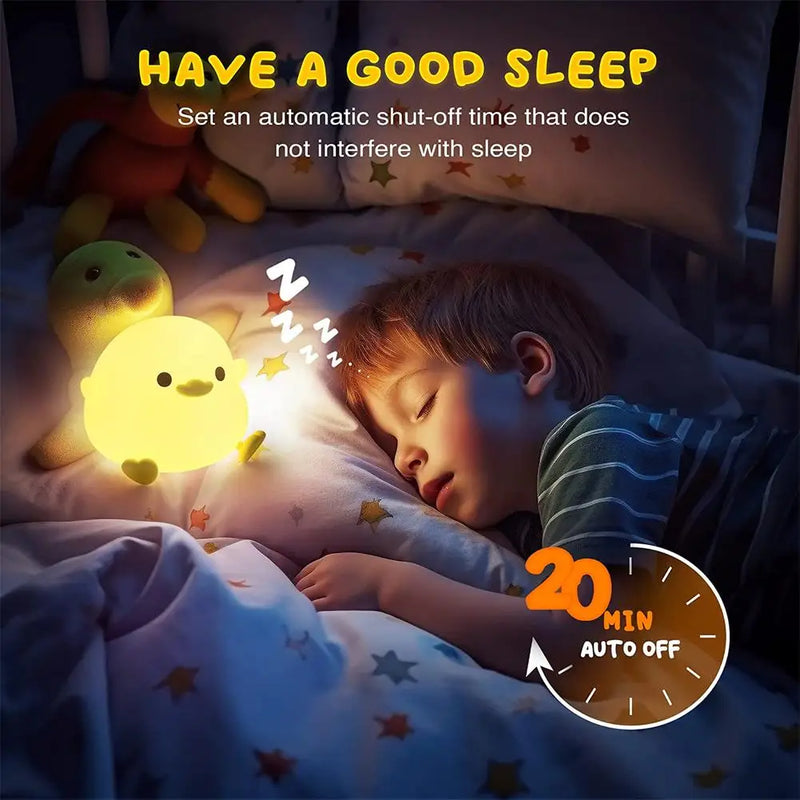 Axya Bean Duck Night Light: Touch Sensor Rechargeable Lamp for Bedroom and Living Room