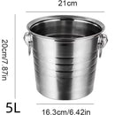 Axyaa Stainless Steel Ice Bucket with Comfortable Handle - Bar Wine Cooler
