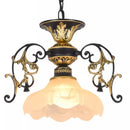 Axyaa Industrial Loft Chandelier with Glass Lampshade