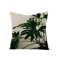 Axyaa Green Leaf Linen Pillow Cover - Stylish Sofa Decor & Home Accent