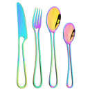 Gold Cutlery Set Stainless Steel Dinnerware Axyaa Tableware Party Kitchen Flatware