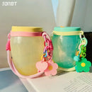 Cream Flower Cup Holder with Lanyard for Axyaa Stanley Cup Accessories & Starbucks Tumbler