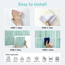 Axyaa Green Tile Backsplash Stickers, Water/Mold Resistant, 30x30cm