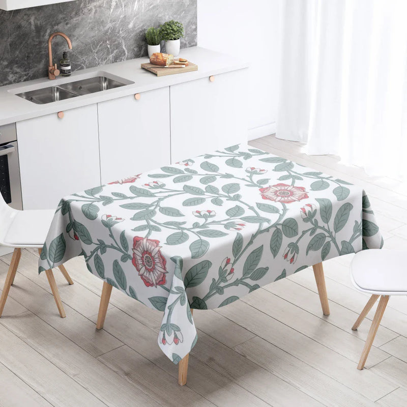 Axyaa Floral Tablecloth: Anti-Stain Waterproof Home Decoration for Kitchen, Fireplace, Countertop