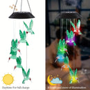 Solar-Powered Hummingbird Wind Chimes - LED Light - Outdoor Garden Decor by Axyaa