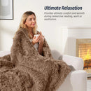 Axyaa Long Fur Weighted Sherpa Blanket, Cozy 15lbs Adult Plush, Fluffy Faux Fur Luxe