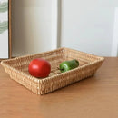 Axyaa Rattan Ellipse Food Storage Tray - Woven Serving Basket for Fruit, Vegetable, Cake