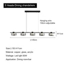 Axyaa Minimalist Glass LED Chandelier for Living Room, Restaurant, Kitchen, Bedroom - Dimmable Lighting