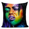 African Nation Women Portrait Pillow Cover for Home Decor by Axyaa