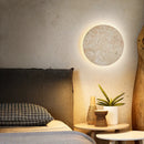 Axyaa Round Natural Stone Wall Lamp: Vintage Art Interior Lights for Bedroom